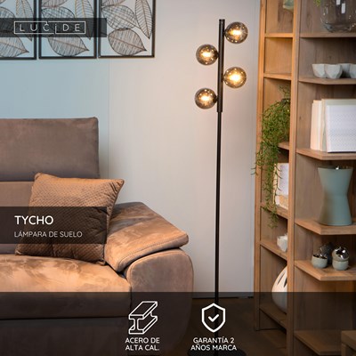 Lucide TYCHO - Lámpara de suelo - 4xG9 - Negro